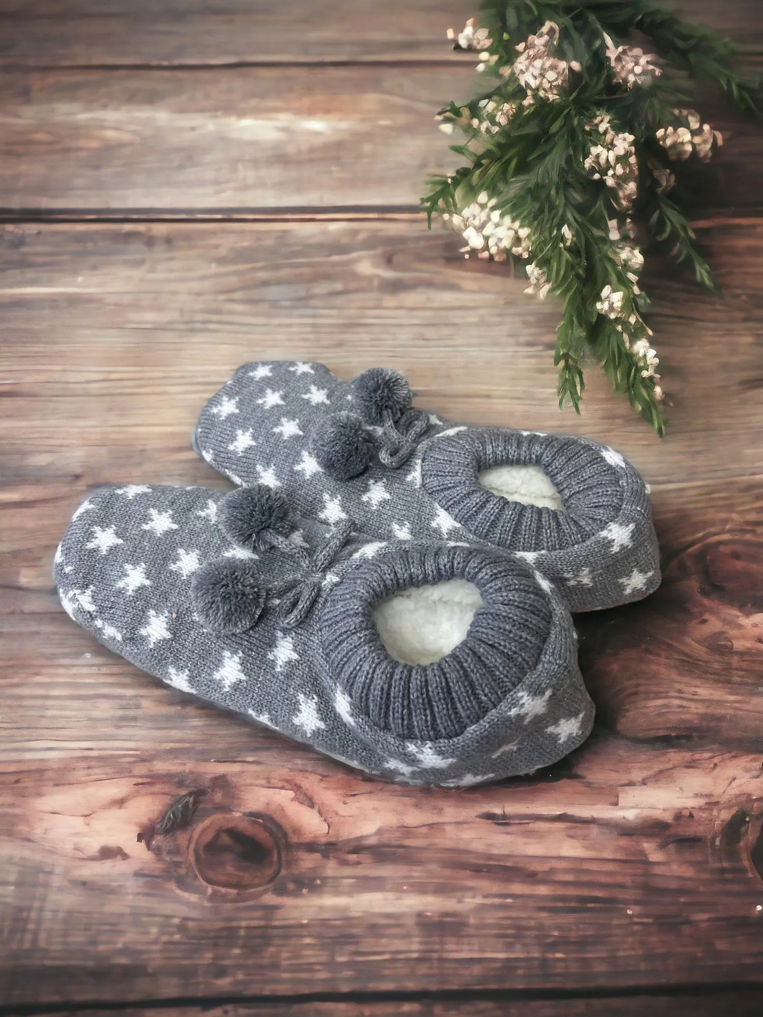 Shining Stars Grey Super Cosy Slippers